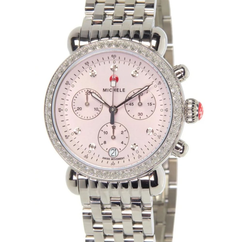 Michele CSX 36 Diamond Light Pink Lilac Dial MWW03C000521 Ladies 36mm Watch